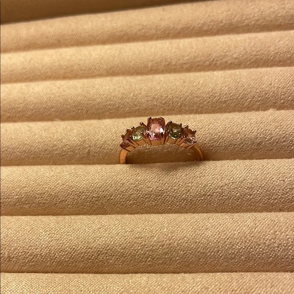 Elegant Pink and Green Tourmaline Ring - Picture 6 of 7